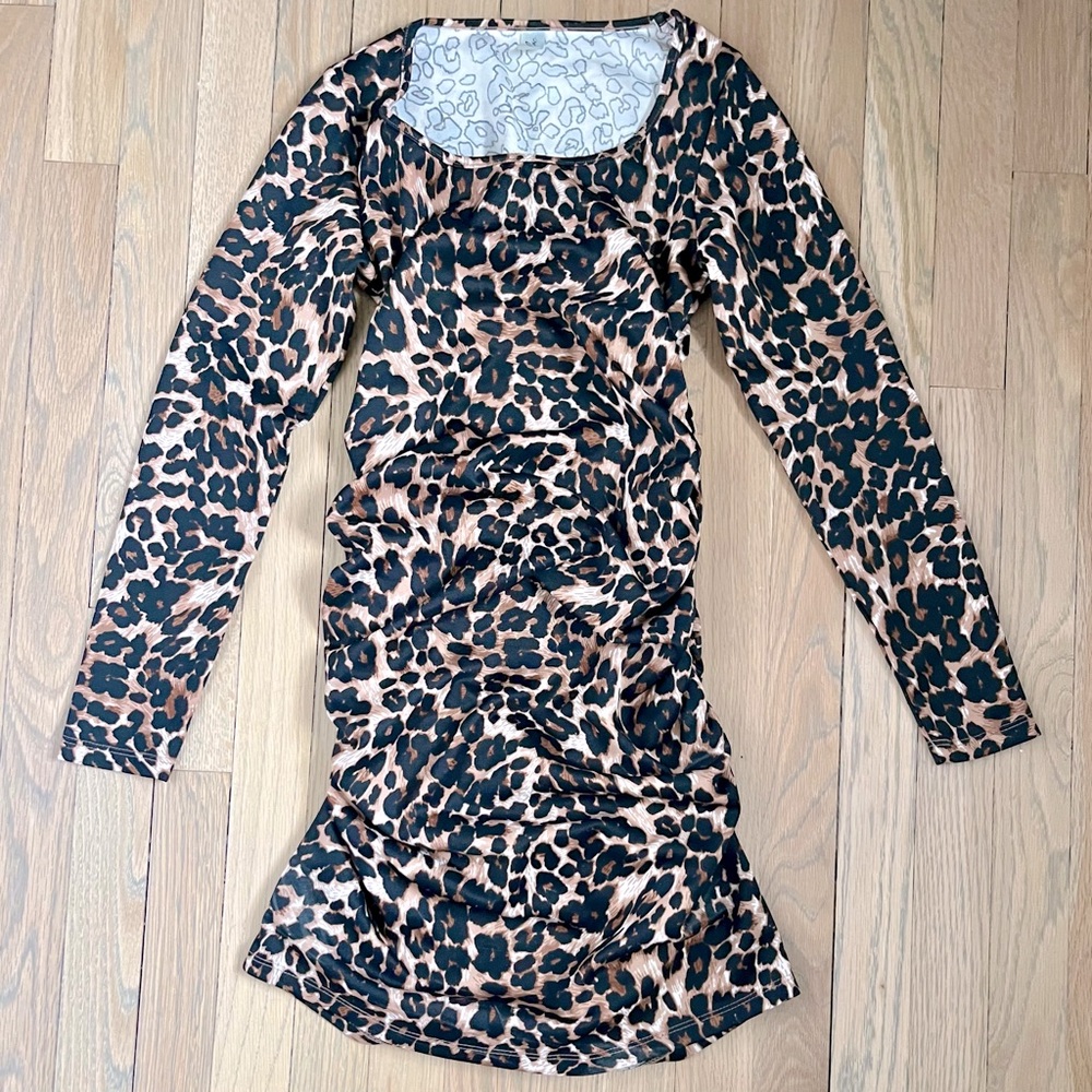 Lilac Maternity Shannon Dress. Cheetah Print. Size Small.